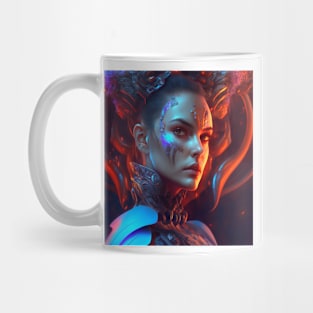 Cyborg Cyberpunk Woman Mug